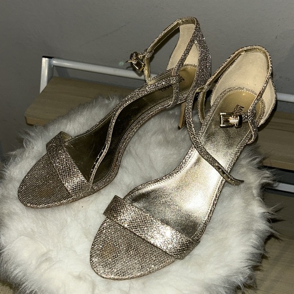 Michael Kors Gold Evening Sandal with Heel - Picture 7 of 7
